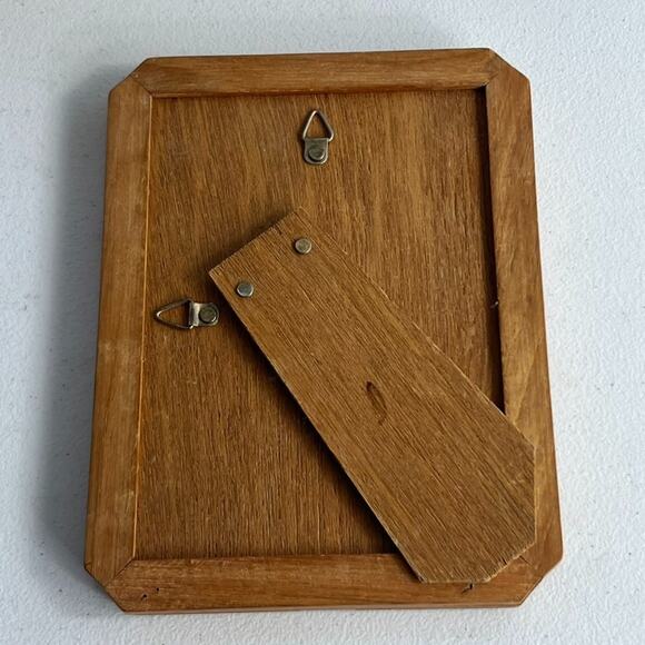 Vintage Wooden Frame Table Top Wall Oak Wood 5 x 7 inch Modern MCM - Picture 9 of 10